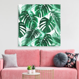 Toile Feuilles tropicaux de grande palme