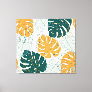 Toile Feuilles tropicaux : Sceau Vintage de la Jungle