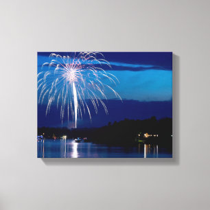 Toile feux d'artifice East Gull Lake au-dessus de la bai