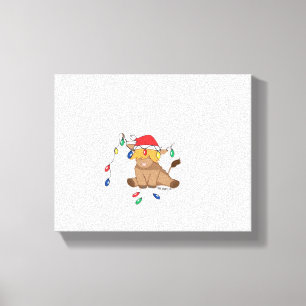 Toile Feux de Noël vache de haute-terre laide chagrin ch