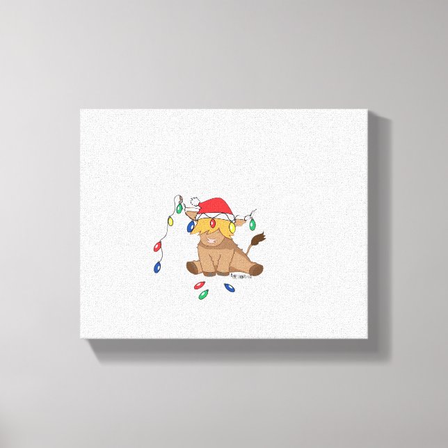 Toile Feux de Noël vache de haute-terre laide chagrin ch (Recto)