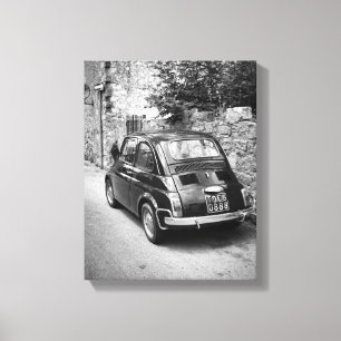 Toile FIAT 500 voiture en noir et blanc