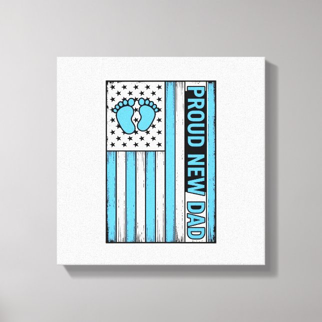 Toile Fier Nouveau Papa Pieds de Bébé Drapeau Vector Des (Recto)