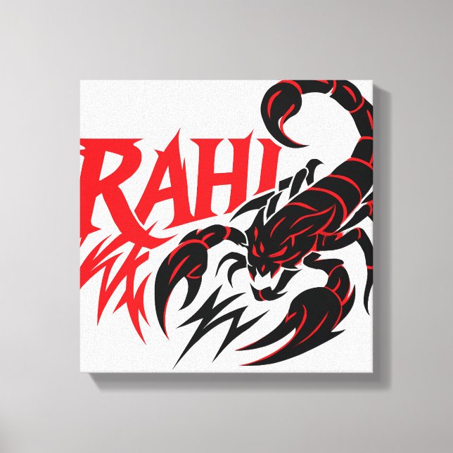 Toile Fierce Scorpion Graphisme Design avec "RAHI" Tex (Recto)
