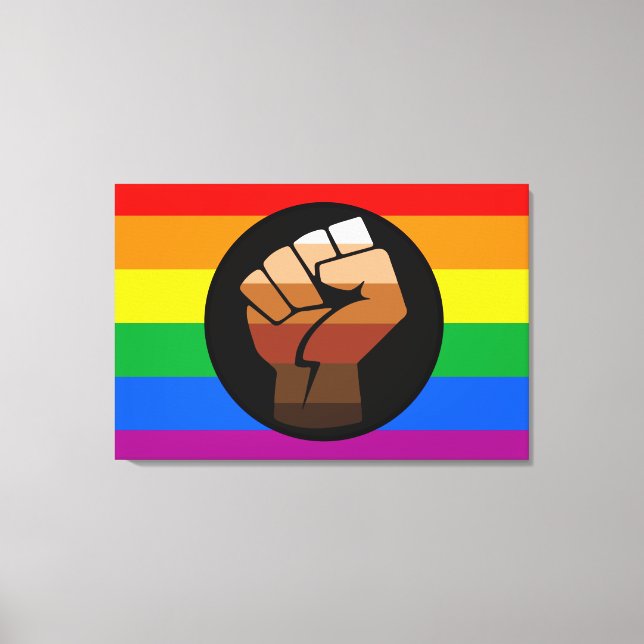 Toile FIERTÉ LGBTQ (POC Fist Pride) (Recto)