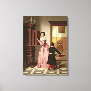 Toile Figures dans un Laundryroom, 1864 (huile sur la
