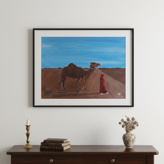 Toile Fille au chameau Peinture de Alfred Fox (Créateur téléchargé)