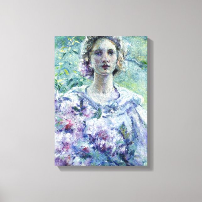 Toile Fille aux fleurs violettes (par Robert Reid) (Recto)