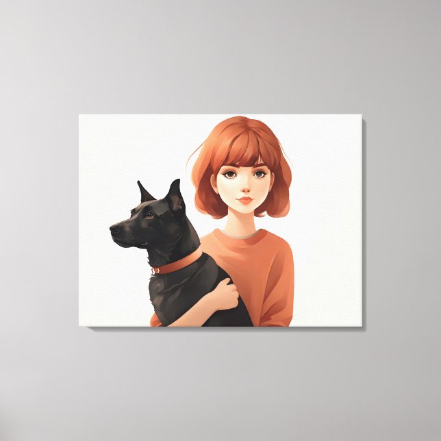 Toile Fille avec le chien (Recto)
