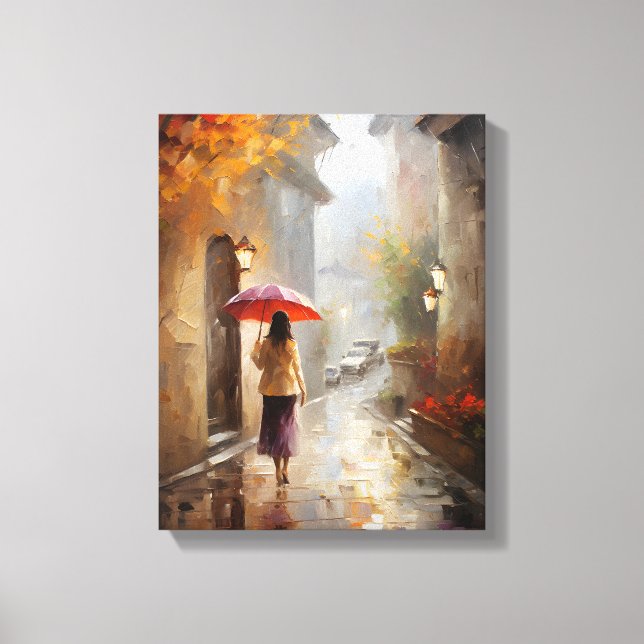 Toile Fille avec parapluie rouge (Recto)