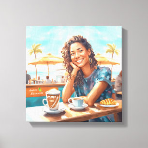Toile Fille avec pause café