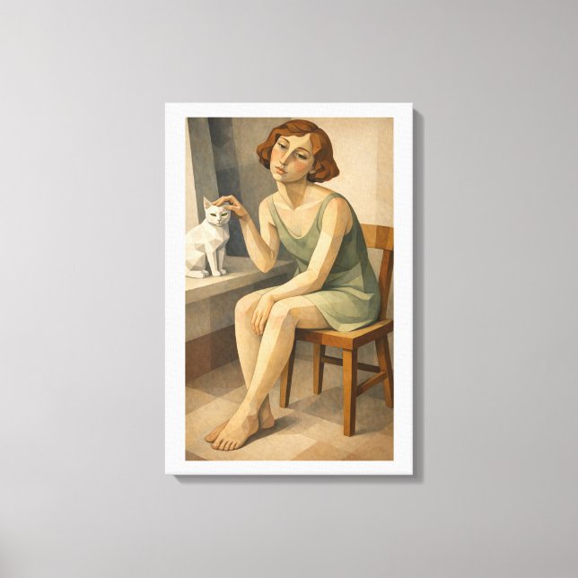 TOILE FILLE AVEC SON CHAT (Recto)