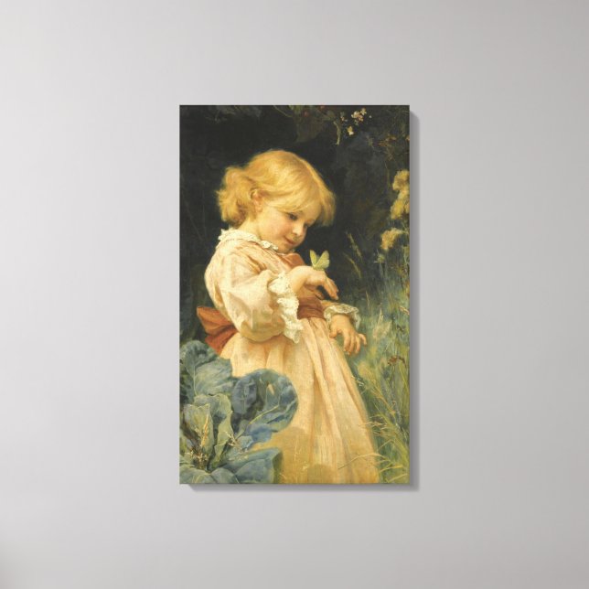 Toile Fille avec un papillon jaune (par Frederick Morgan (Recto)