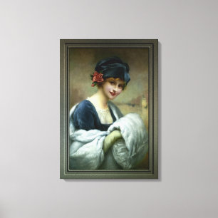 Toile Fille avec une bouffée de fourrure par Francois Ma