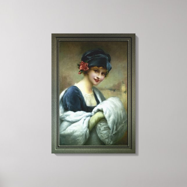 Toile Fille avec une bouffée de fourrure par Francois Ma (Recto)