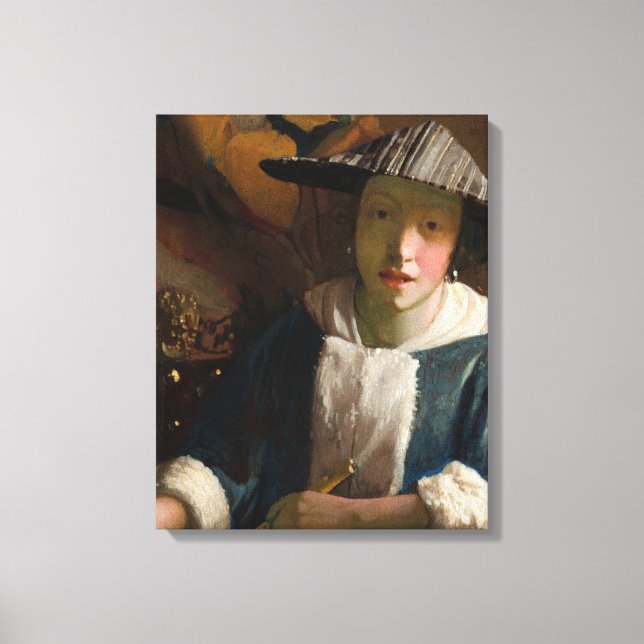 Toile Fille avec une Flûte, célèbre peinture (Recto)