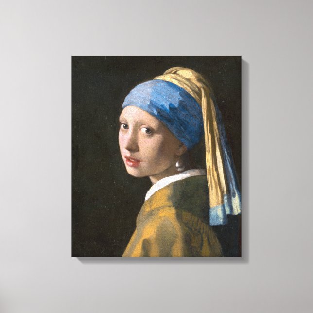 Toile Fille avec une oreille perle | Johannes Vermeer | (Recto)