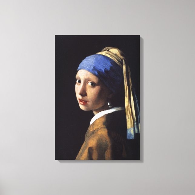 Toile Fille avec une oreille perle - Johannes Vermeer (Recto)
