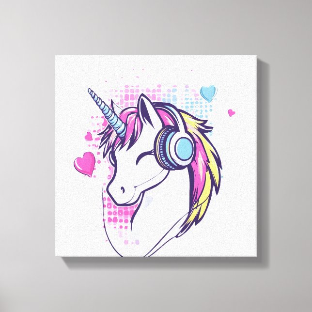 Toile Fille de gamer Licorne (1) (Recto)