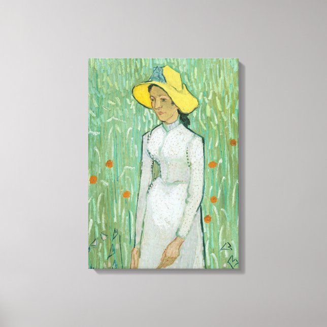 Toile Fille en blanc par Vincent van Gogh (Recto)
