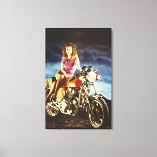 Toile Fille Et Moto
