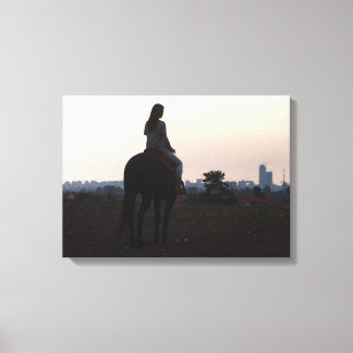 Toile fille et son cheval