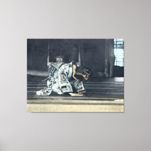 Toile Fille japonaise vintage cintrant Dogeza