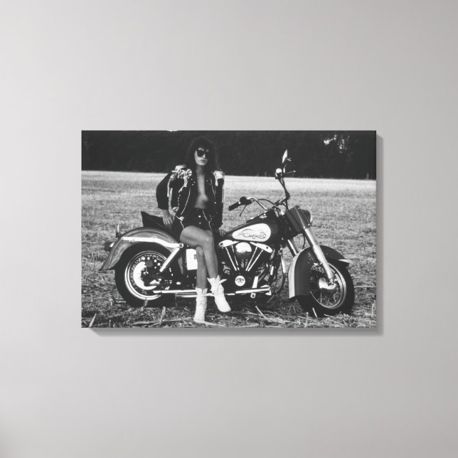 Toile Fille pin-up de moto (Recto)