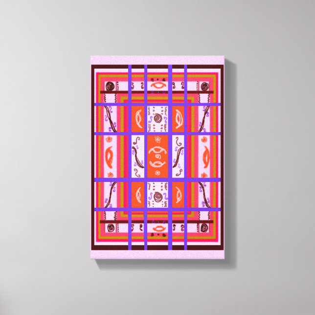 Toile fille puissance rose carrée (Recto)