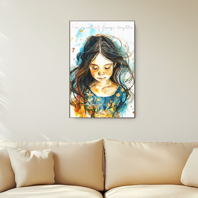 Toile Fille Sauvage (Savage Daughter, watercolor, canvas print)