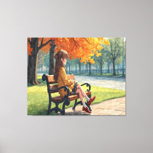 Toile Fille sur le banc
