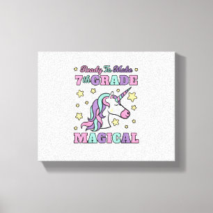 Toile Filles 7e année retour à l'école licorne magique G