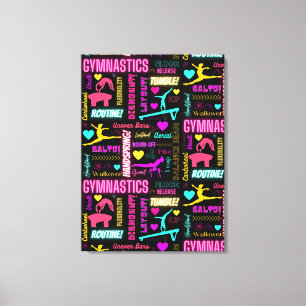 Toile Filles colorées Gymnastique Glossaire Typographie