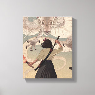 Toile Filles d'anime vertical Premium Wrapped Canvas(Glo