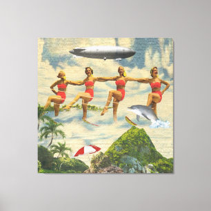 Toile Filles de ski nautique Montgolfière tropicale Coll