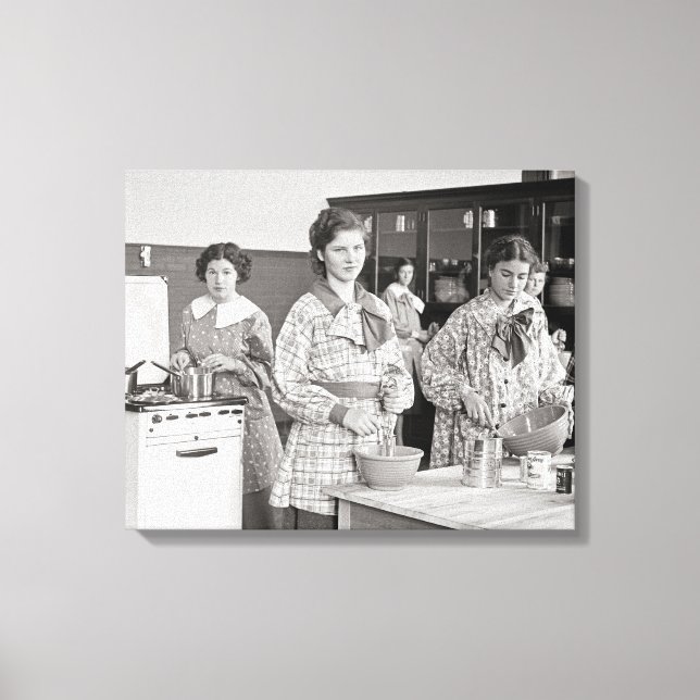 Toile Filles du lycée en train de cuisiner, 1935 (Recto)