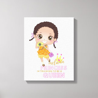 Toile Filles MELANIN Princesse en formation pour devenir
