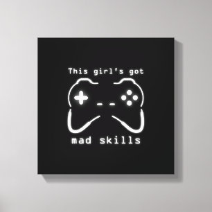 Toile Fillette's got Mad Skills Video Game Controller Ca