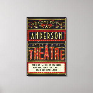 Toile Film Theatre Marquee Home Cinéma   Nom 24 x 36