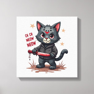Toile Films d'horreur de chats drôles Halloween mignon p