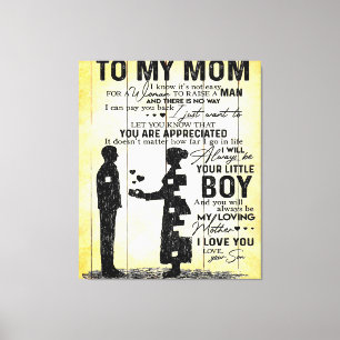 Toile Fils à maman, cadeau à ma maman, la fête des m