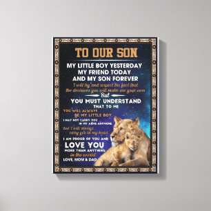 Toile Fils d'amour   À Notre Fils Je Suis Fière De Vous 