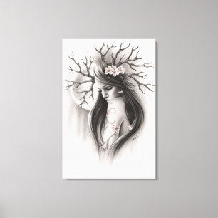 Toile Fin du début Canvas de fleurs de cerisiers de prin