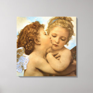 Toile First Kiss (détail d'ange) par Bouguereau
