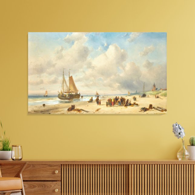 Toile  Fisherfolk On The Beach (Insitu(Salon))