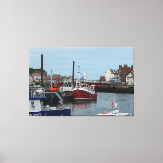 Toile Fishing Boat Atlas dans le port de Whitby Angleter