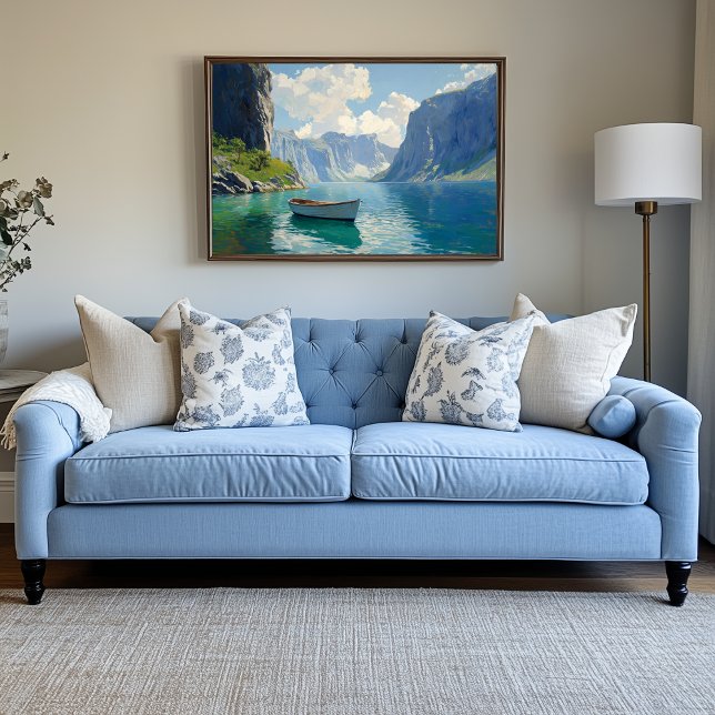 Toile Fjord serein avec des falaises vertigineuses (Fjord Artwork)