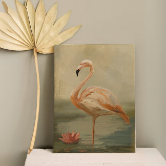 Toile Flamant rose au bord de l'eau - Elegant Bird
