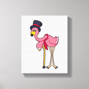 Toile Flamant rose comme pensionné avec Casquette