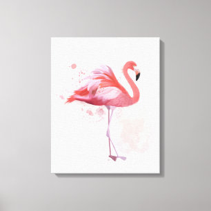 Toile Flamant rose de bouffée